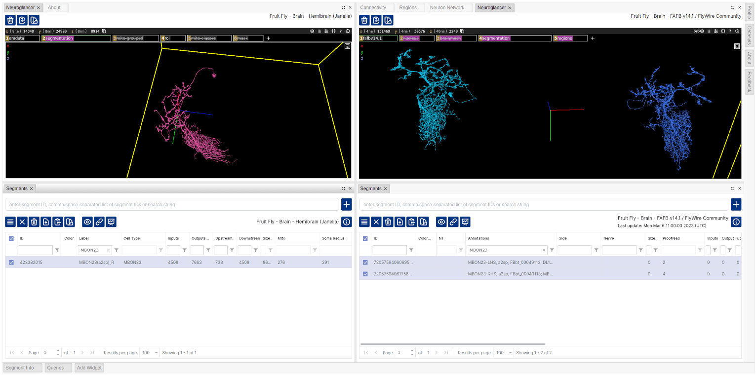 Flexibly combine widgets as needed, for example for cross-dataset comparisons